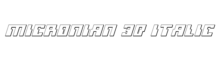 Micronian 3D Italic  لخطوط تنزيل