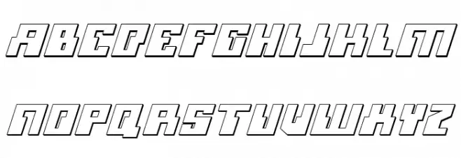 Micronian 3D Italic Шрифта ВЕРХНИЙ