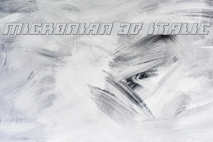 Micronian 3D Italic フォント examples
