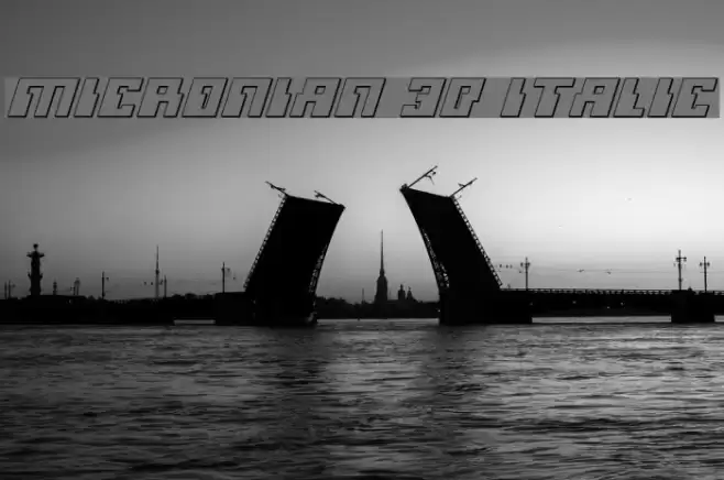 Micronian 3D Italic Font examples