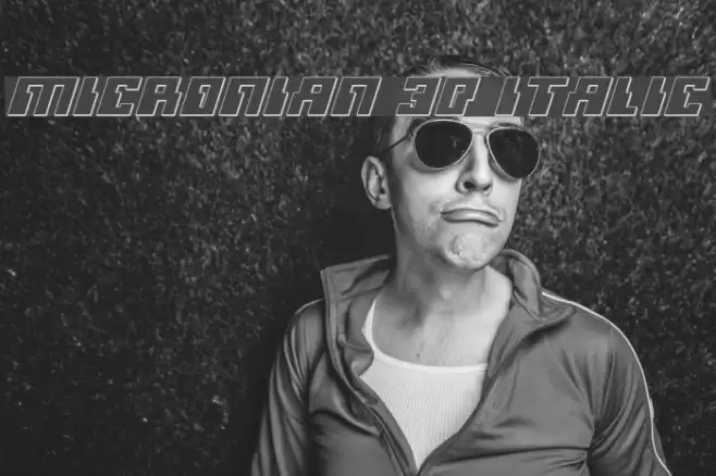 Micronian 3D Italic Font examples