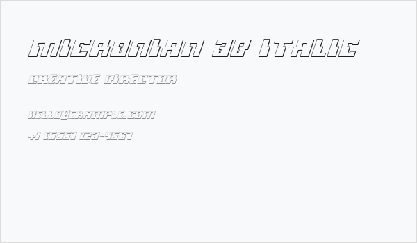 Micronian 3D Italic Business Card