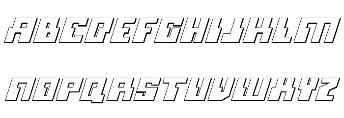 Micronian 3D Italic フォント 小文字