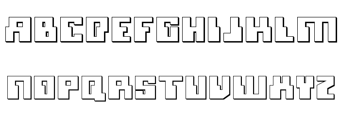 Micronian 3D Font LOWERCASE