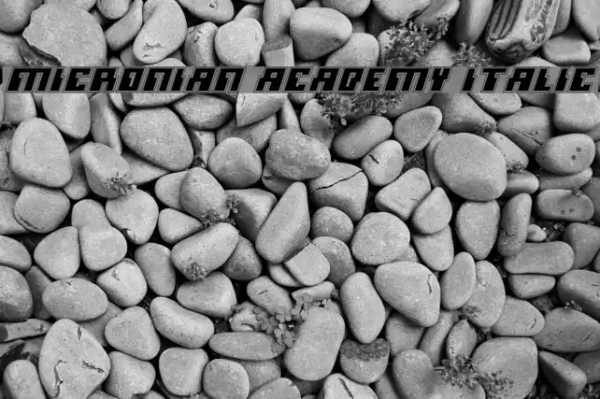 Micronian Academy Italic Schriftart examples