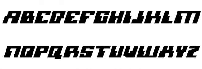 Micronian Expanded Italic Шрифта ВЕРХНИЙ