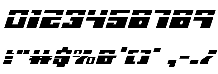 Micronian Expanded Laser Italic Font OTHER CHARS