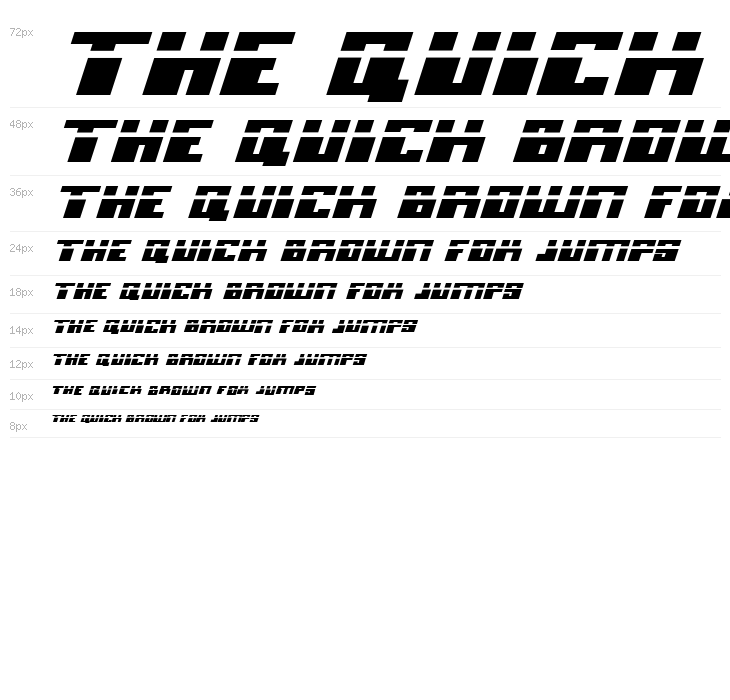 Micronian Expanded Laser Italic Waterfall