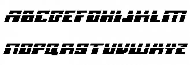 Micronian Expanded Laser Italic Schriftart Kleinbuchstaben