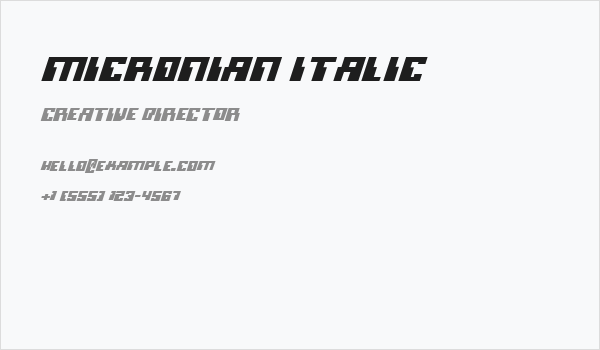 Micronian Italic Business Card