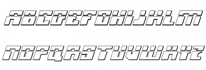 Micronian Laser 3D Italic Caratteri MAIUSCOLE