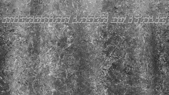 Micronian Laser 3D Italic Font examples