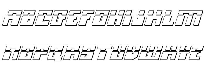 Micronian Laser 3D Italic Font LOWERCASE