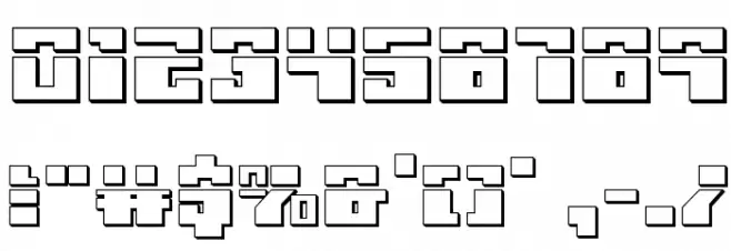 Micronian Laser 3D Font OTHER CHARS