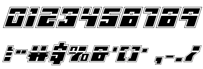 Micronian Laser Academy Italic Font OTHER CHARS