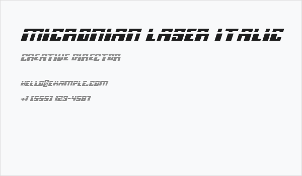 Micronian Laser Italic Business Card