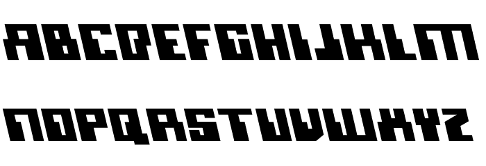 Micronian Leftalic Font LOWERCASE