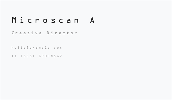 Microscan A Business Card