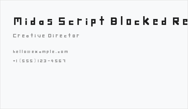 Midas Script Blocked Regular Business Card