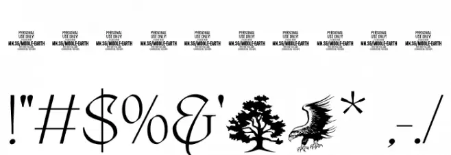 Middle Earth PERSONAL USE Regular Font OTHER CHARS