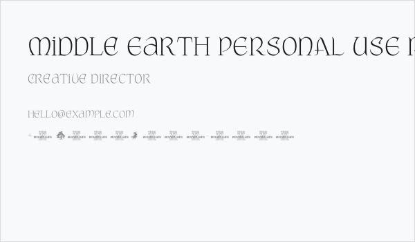 Middle Earth PERSONAL USE Regular Business Card