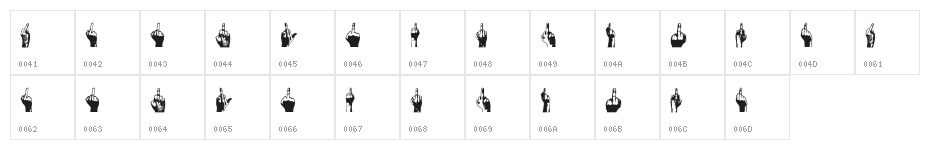 Middle Finger Regular Character Map