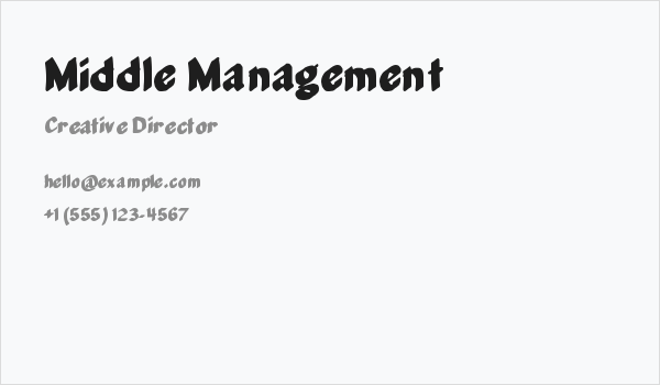 Middle Management Business Card