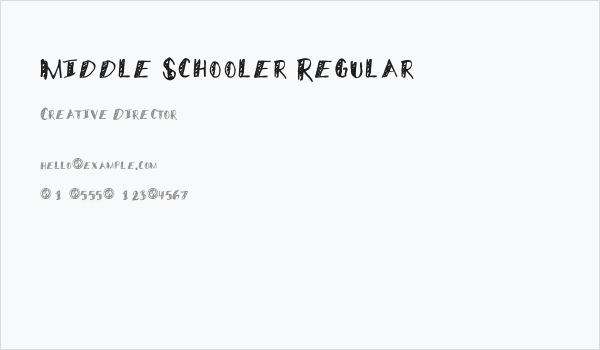 Middle Schooler Regular Business Card