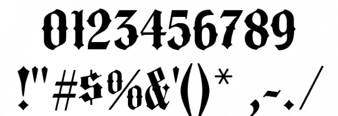 MiddleSaxonyText Font OTHER CHARS