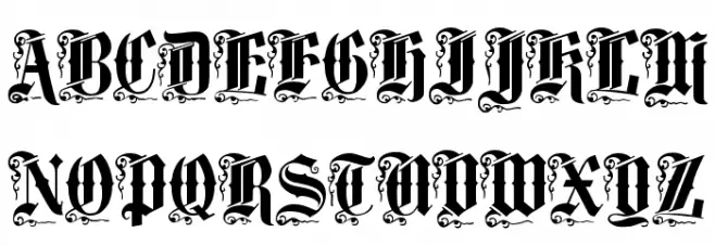 MiddleSaxonyText Schriftart Groß