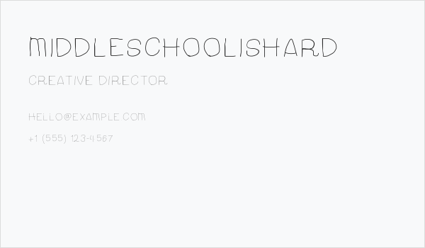 MiddleSchoolIsHard Business Card