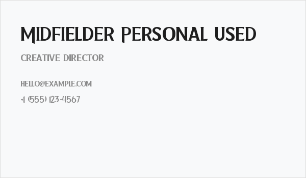 Midfielder Personal Used Business Card