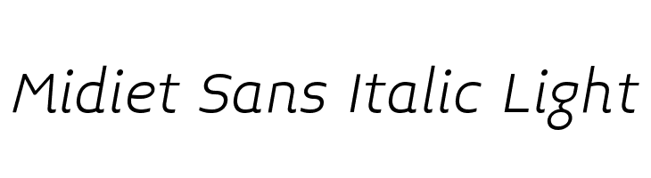 Midiet Sans Italic Light  フリーフォントのダウンロード