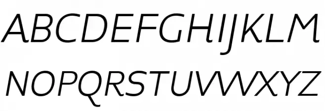 Midiet Sans Italic Light Schriftart Groß