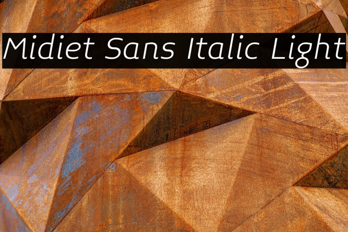 Midiet Sans Italic Light Font examples