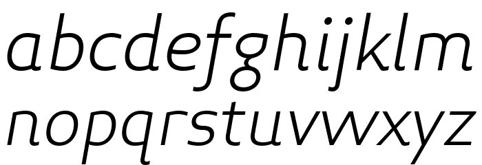 Midiet Sans Italic Light Font LOWERCASE