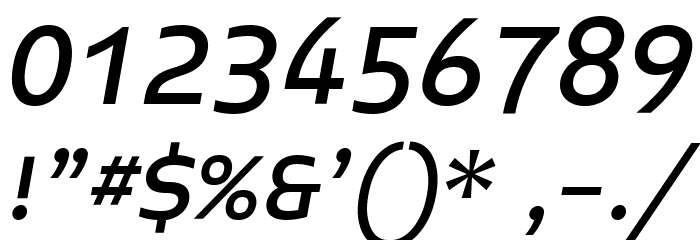 Midiet Sans Italic Medium Font OTHER CHARS