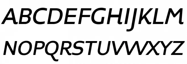 Midiet Sans Italic Medium Schriftart Groß