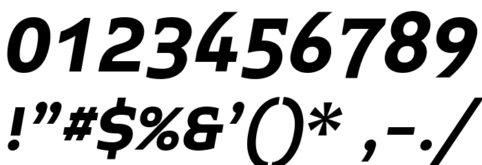 Midiet Serif Italic Bold Font OTHER CHARS