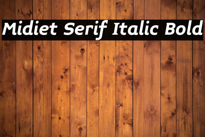 Midiet Serif Italic Bold Font examples