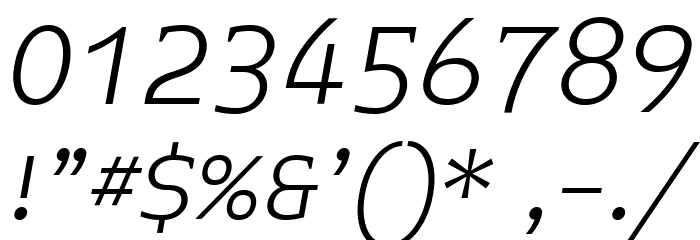 Midiet Serif Italic Light Font OTHER CHARS