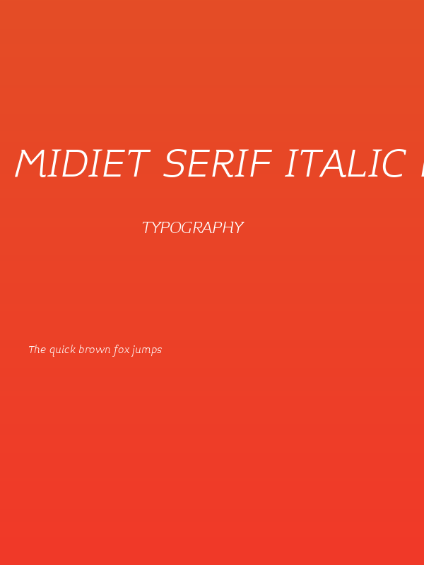 Midiet Serif Italic Light Poster