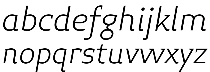 Midiet Serif Italic Light Font LOWERCASE