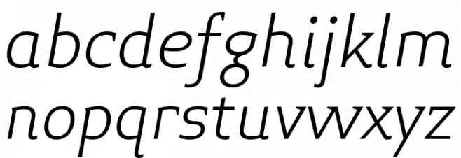 Midiet Serif Italic Light Шрифта строчной