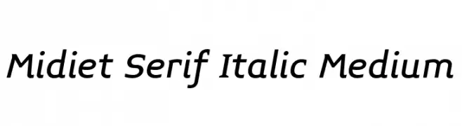 Midiet Serif Italic Medium  नि: शुल्क फ़ॉन्ट्स डाउनलोड