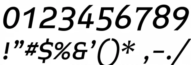 Midiet Serif Italic Medium Font OTHER CHARS