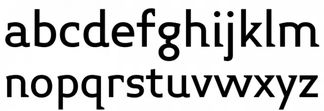 Midiet Serif Medium Schriftart Kleinbuchstaben