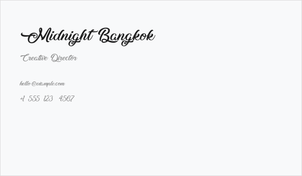 Midnight Bangkok Business Card