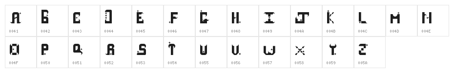 Midnight Blues Regular Character Map