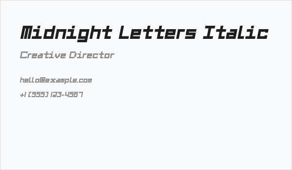 Midnight Letters Italic Business Card